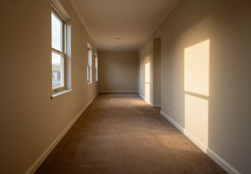 Restored living room with dry floors and walls